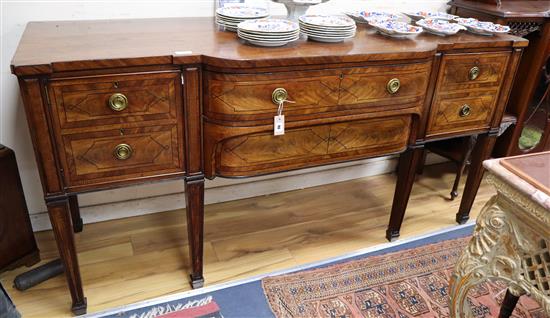 A George IV mahogany bow front sideboard, W.200cm, D.72cm., H.100cm